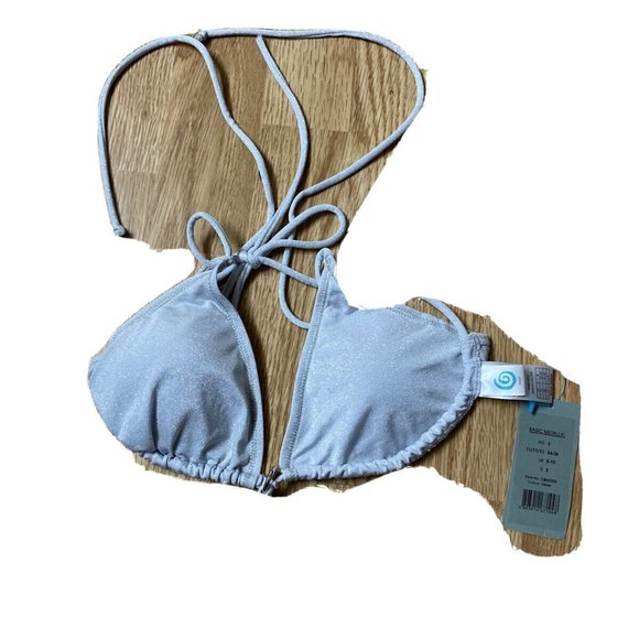 O Beach Bra Size 34-36 - Basic Metallic - New - Picture 1 of 2